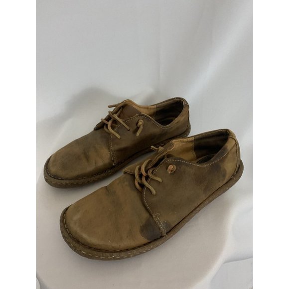 BROWN’S LANDING Walnut Ladies 10M Leather Moccasin Oxford Laced Shoes H3-3560F - Picture 1 of 7